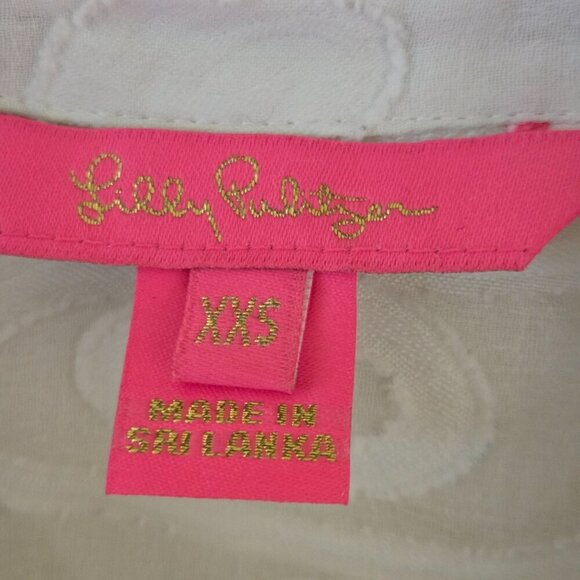 Lilly Pulitzer Natalie Shirtdress Coverup Resort White Poly Crepe Size XXS - Picture 8 of 10